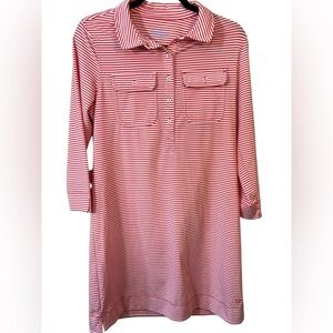 Vineyard Vines‎ Performance UPF Striped Margot Shirt Dress Red White Size Medium